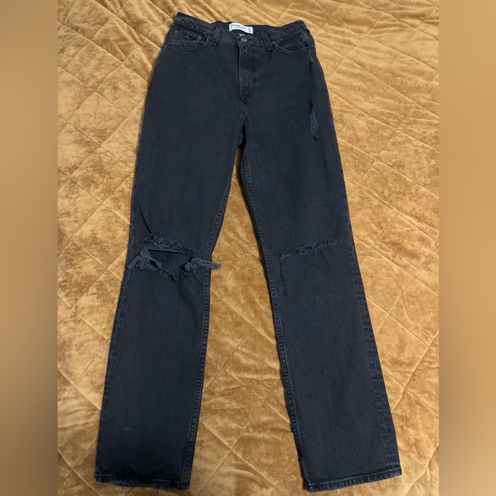 Abercrombie & Fitch Curve Love Ultra High Rise 90s Straight Jean